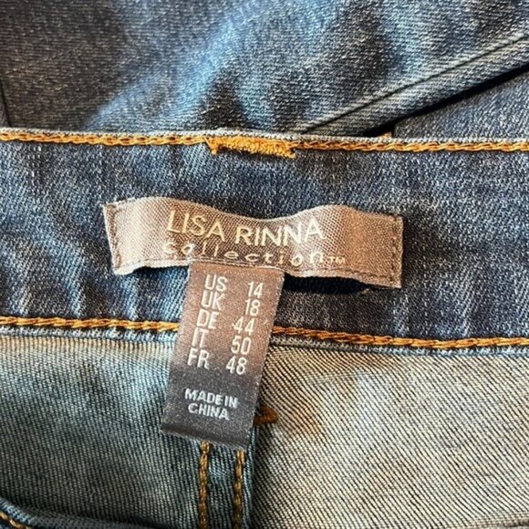 Lisa Rinna Collection Womens Jeans Size 14 UK 18 Straight Leg Denim Mid-Wash - Picture 2 of 8